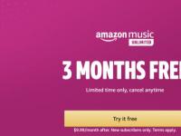新订户可免费获得3个月的Amazon Music Unlimited