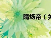 隋炀帝（关于隋炀帝的介绍）