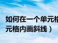 如何在一个单元格内插入斜杠（如何在一个单元格内画斜线）