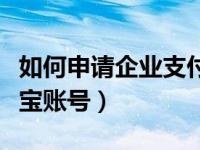 如何申请企业支付二维码（如何申请企业支付宝账号）