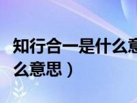 知行合一是什么意思你知道吗（知行合一是什么意思）