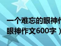 一个难忘的眼神作文600字初中（一个难忘的眼神作文600字）