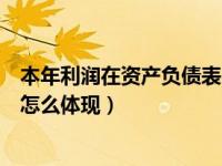 本年利润在资产负债表中怎么填（本年利润在资产负债表中怎么体现）