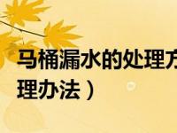 马桶漏水的处理方法（马桶漏水的原因以及处理办法）