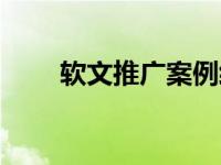 软文推广案例经典（软文推广案例）