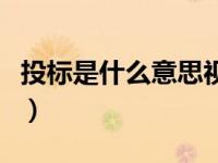 投标是什么意思视频（投标是什么意思通俗点）
