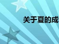 关于夏的成语（关于夏的成语）