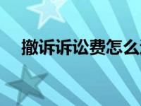 撤诉诉讼费怎么退（撤诉诉讼费怎么退）