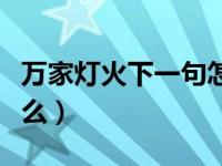 万家灯火下一句怎么接（万家灯火下一句是什么）