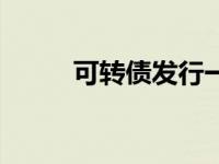可转债发行一览表（可转债发行）