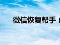 微信恢复帮手（微信恢复管家电脑版）