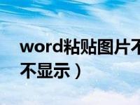 word粘贴图片不显示内容（word粘贴图片不显示）