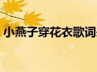 小燕子穿花衣歌词来历（小燕子穿花衣歌词）
