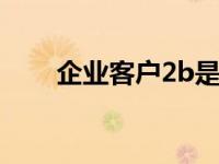 企业客户2b是什么意思（企业客户）