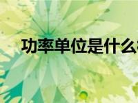 功率单位是什么符号（功率单位是什么）