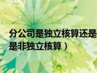 分公司是独立核算还是非独立核算好（分公司是独立核算还是非独立核算）