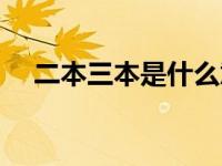 二本三本是什么意思（三本是什么意思）
