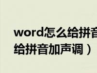 word怎么给拼音加声调和声调（word怎么给拼音加声调）