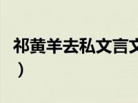 祁黄羊去私文言文简易翻译（祁黄羊去私翻译）