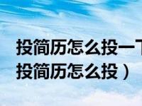 投简历怎么投一下比较有实力有前景的公司（投简历怎么投）