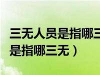 三无人员是指哪三无无学历无背景（三无人员是指哪三无）