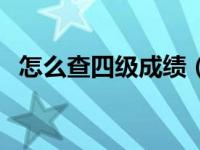 怎么查四级成绩（身份证怎么查四级成绩）