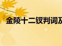 金陵十二钗判词及解读（金陵十二钗判词）