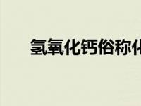 氢氧化钙俗称化学式（氢氧化钙俗称）