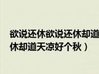 欲说还休欲说还休却道天凉好个秋[微风]（欲说还休欲说还休却道天凉好个秋）