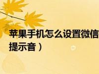 苹果手机怎么设置微信提示音大小（苹果手机怎么设置微信提示音）