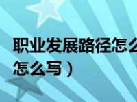职业发展路径怎么写管理路线（职业发展路径怎么写）