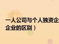 一人公司与个人独资企业的区别在于（一人公司与个人独资企业的区别）
