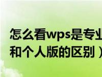怎么看wps是专业版还是个人版（wps专业版和个人版的区别）