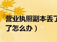 营业执照副本丢了怎么办呢（营业执照副本丢了怎么办）