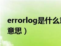 errorlog是什么意思中文（error log是什么意思）