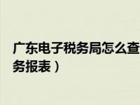 广东电子税务局怎么查询财务报表（电子税务局怎么查询财务报表）