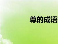 尊的成语故事（尊的成语）