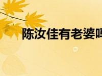 陈汝佳有老婆吗（陈汝佳的老婆是谁）