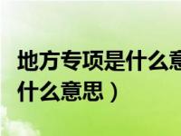 地方专项是什么意思好找工作吗（地方专项是什么意思）