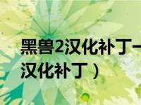 黑兽2汉化补丁一点闪一下就消失了（黑兽2汉化补丁）