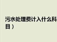 污水处理费计入什么科目最新规定（污水处理费计入什么科目）