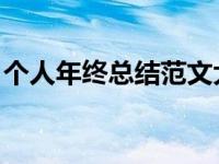 个人年终总结范文大全（个人年终总结 范文）
