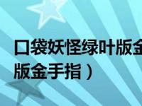 口袋妖怪绿叶版金手指怎么用（口袋妖怪绿叶版金手指）