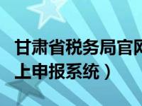 甘肃省税务局官网app（甘肃省国家税务局网上申报系统）
