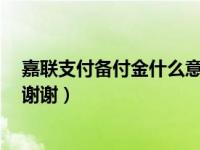嘉联支付备付金什么意思（备付金是什么意思 说的通俗点 谢谢）