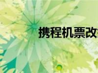 携程机票改签（机票改签规定）