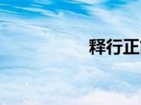 释行正简介（释行正）