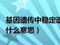 基因遗传中稳定遗传是什么意思（稳定遗传是什么意思）