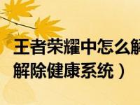 王者荣耀中怎么解除健康系统（王者荣耀怎样解除健康系统）