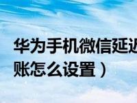 华为手机微信延迟到账怎么设置（微信延迟到账怎么设置）